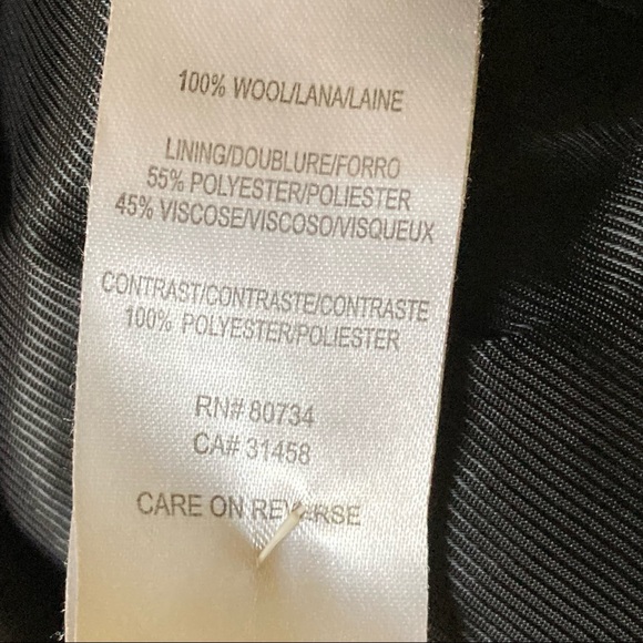 BCBG Max Azria Black Peplum Wool Satin Trimmed Waist Length Jacket / Size Small - Picture 5 of 6